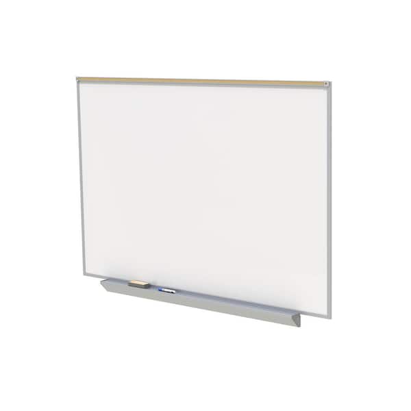 ghent M1 Porcelain Magnetic Whiteboard, Aluminum Frame, Box Tray, and 1 in. Map Rail, 4 ft. H x 7 ft. 4 in. W