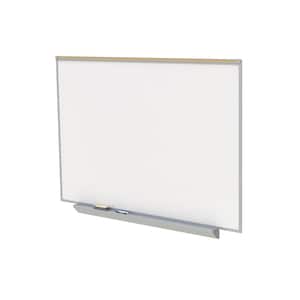M1 Porcelain Magnetic Whiteboard, Aluminum Frame, Box Tray, and 1 in. Map Rail, 4 ft. H x 7 ft. 4 in. W