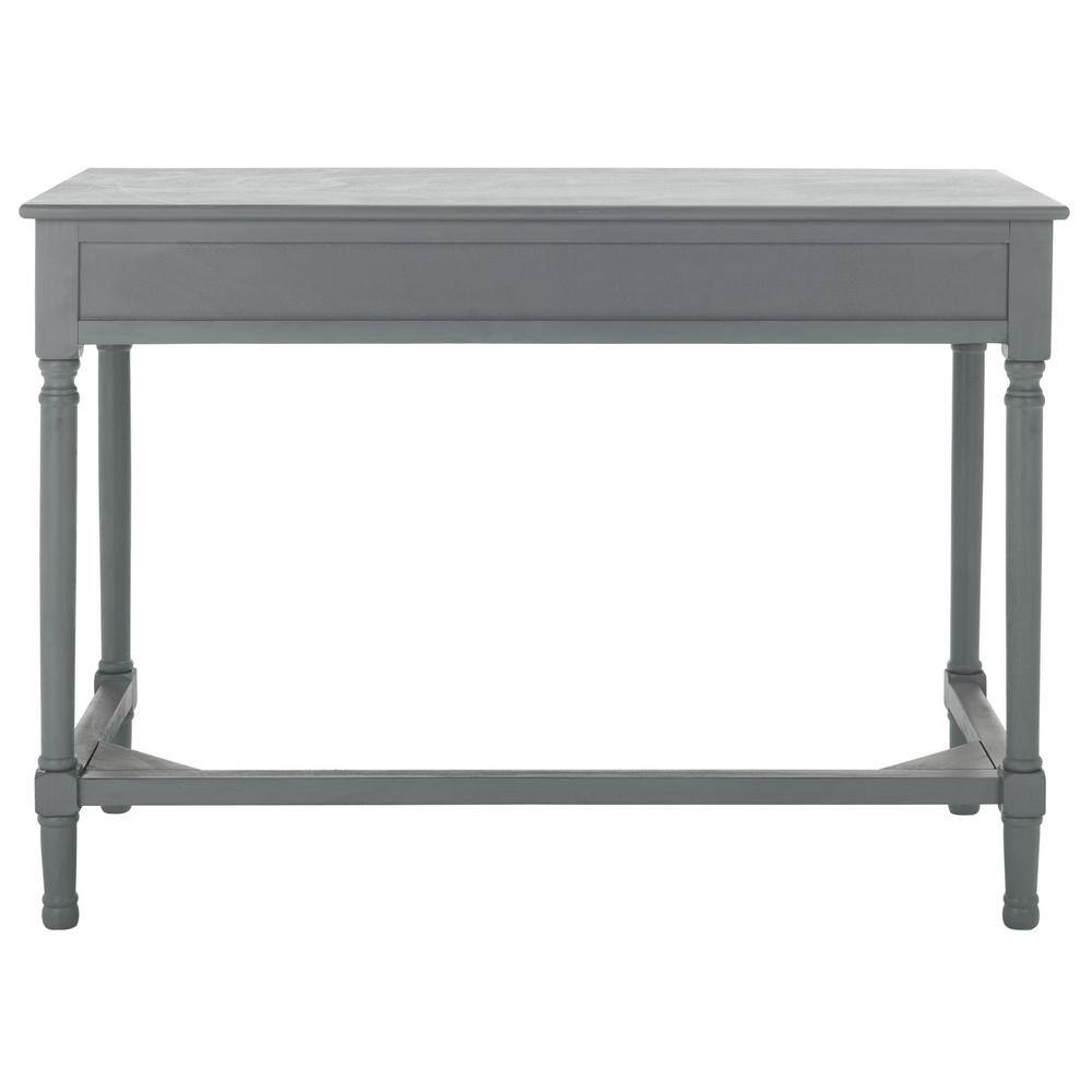 Distressed Grey Wood Writing Desk with Drawers
