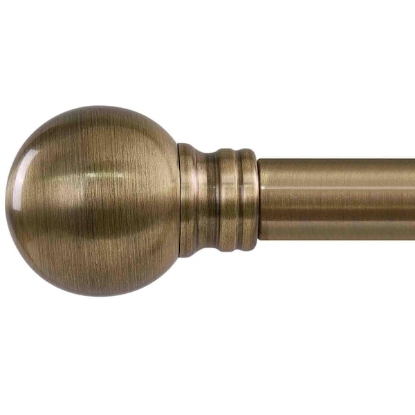 16 in. - 144 in. Adjustable 1 in. Single Curtain Rod in Antique Bronze