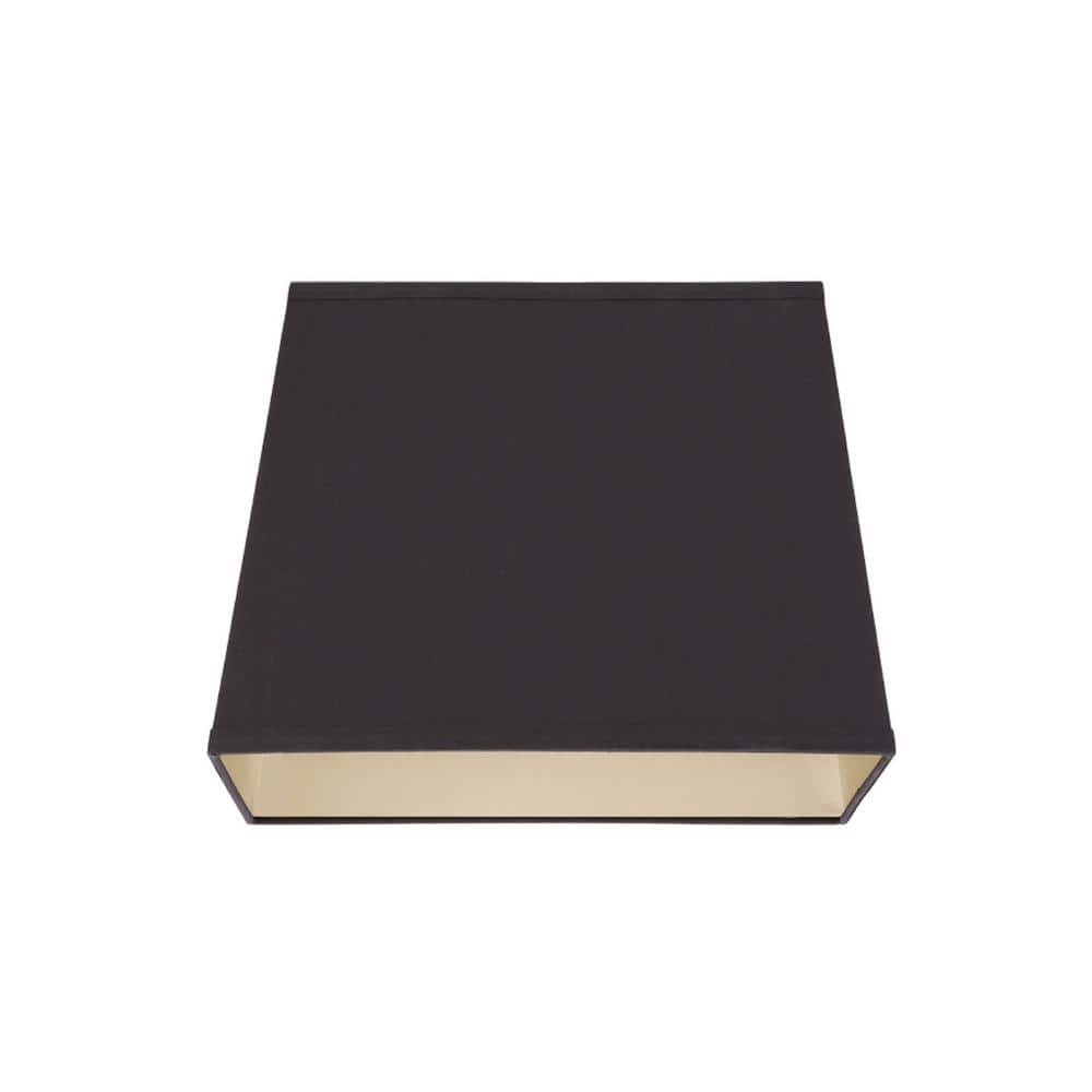 Black and Gold Tetoron Cotton Rectangular Lamp Shade, 12" x 9.5"