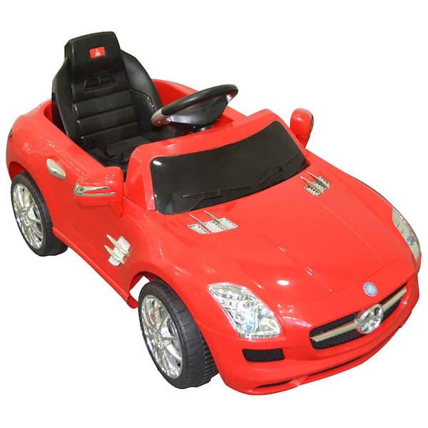 11 in. Red MP3 Kids Ride On Car MERCEDES BENZ SLS R/C Electric Battery Toy