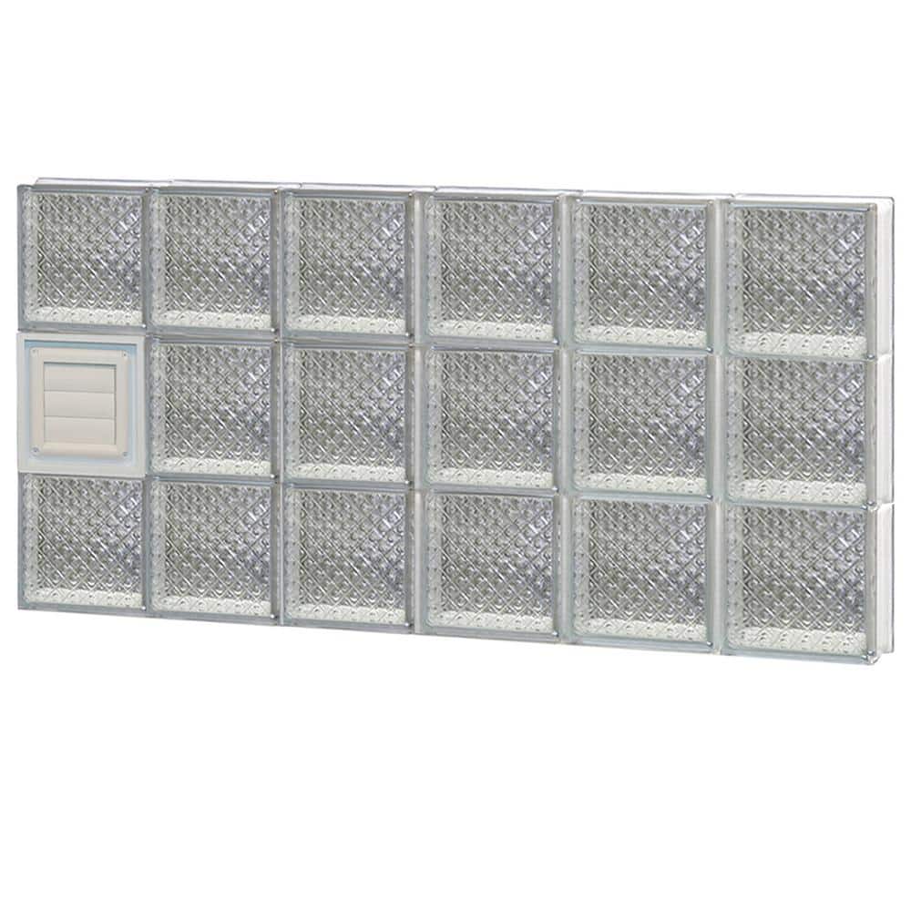 46.5 in. x 23.25 in. x 3.125 in. Frameless Diamond Pattern Glass Block Window with Dryer Vent price history on PriceWatchPro
