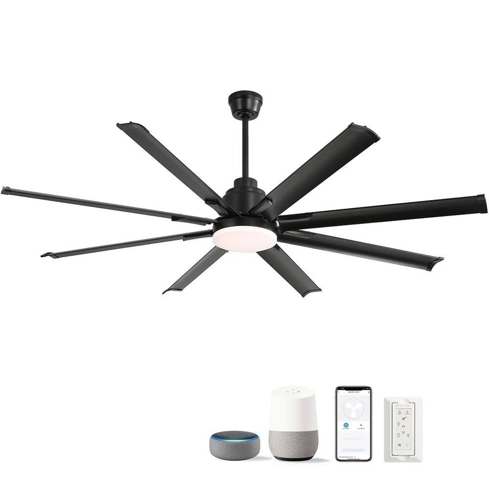 84 in. Indoor/Outdoor Black Smart Industrial Ceiling Fan with LED Light and Remote App Control price history on PriceWatchPro