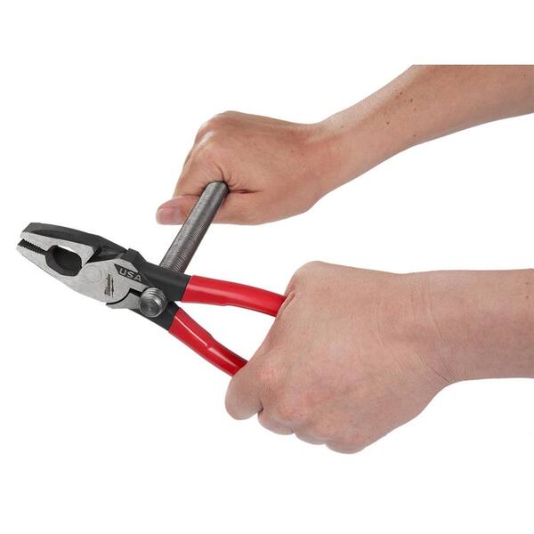 Milwaukee MT500T 9 Lineman's Dipped Grip Pliers with Thread Cleaner