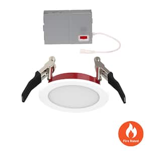 3 in. Fire Rated Canless Integrated LED Recessed Light Trim 500 Lumens Adjustable CCT Dimmable
