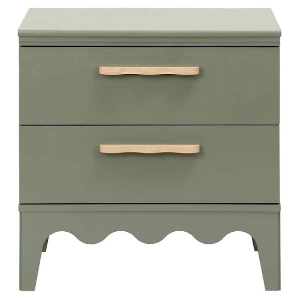 Lovette Olive Green 2 Drawer Nightstand