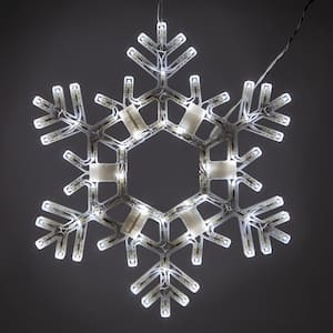 20 in. 70-Light LED Cool White Folding Snowflake Decoration