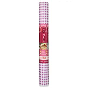 Grip Prints 18 in. x 4 ft. Orchid Plaid Non-Adhesive Vinyl Top Grip Drawer and Shelf Liner (6-Rolls)
