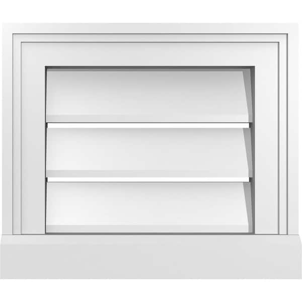 Ekena Millwork 14" x 12" Rectangular White PVC Paintable Gable Louver Vent Functional