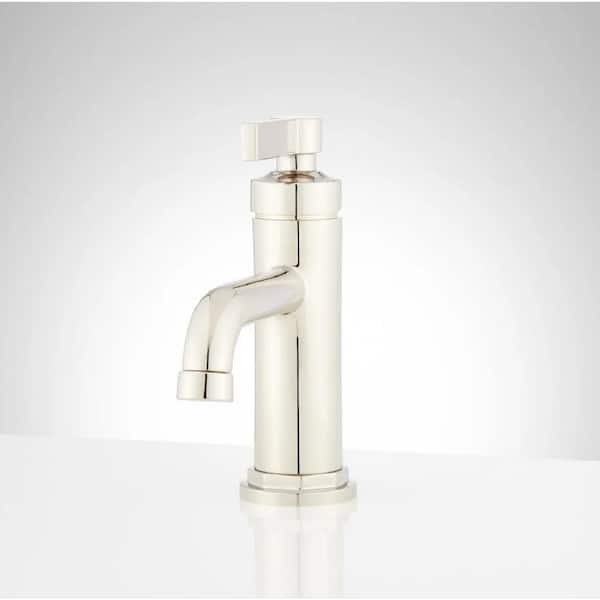 Greyfield Single Handle Mid Arc Single Hole Bathroom Faucet with Spot Resistant in Polished Nickel