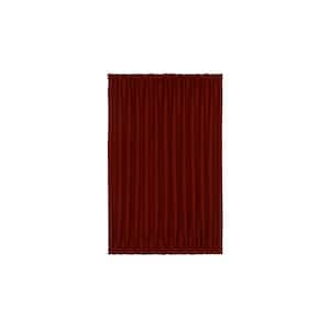 Darcy 54 in. W x 40 in. L Solid Polyester Rod Pocket Light Filtering Window Panel Curtain in Marsala with Tieback
