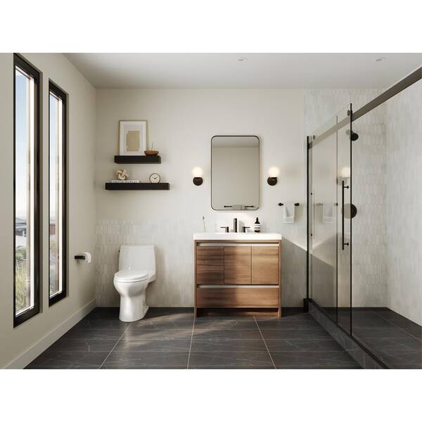 Moen Align 24-in Matte Black Wall Mount Single Towel Bar Moen Align 24-in Matte Black Wall Mount Single Towel Bar