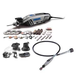 4300 Series 1.8 Amp Variable Speed Corded Rotary Tool Kit Plus Flex-Shaft Flexible Rotary Tool Attachment Cable