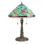 Tiffany Turquoise Dragonfly 23 in. Bronze Table Lamp
