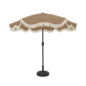 9 ft. Unique Design Crank Design Outdoor Patio Market Umbrella in Earth Color with Full Fiberglass Rib and Base