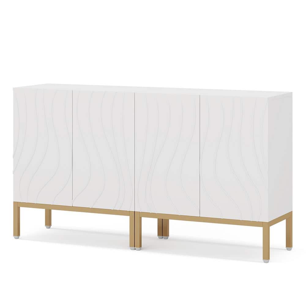 Tribesigns Brenda White Accent Storage with 4 Doors and