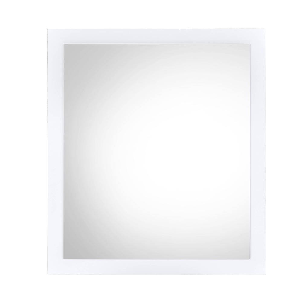 Acme Furniture Perse 32 in. x 1 in. Modern Square Framed White Finish Decorative Mirror