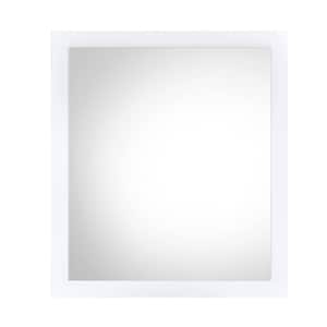 Perse 1 in. x 32 in. Modern Square Framed White Finish Decorative Mirror