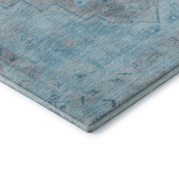 Mayfield Premium Machine Washable Abstract AMF1918 Sky 3 ft. x 4 ft. Area Rug