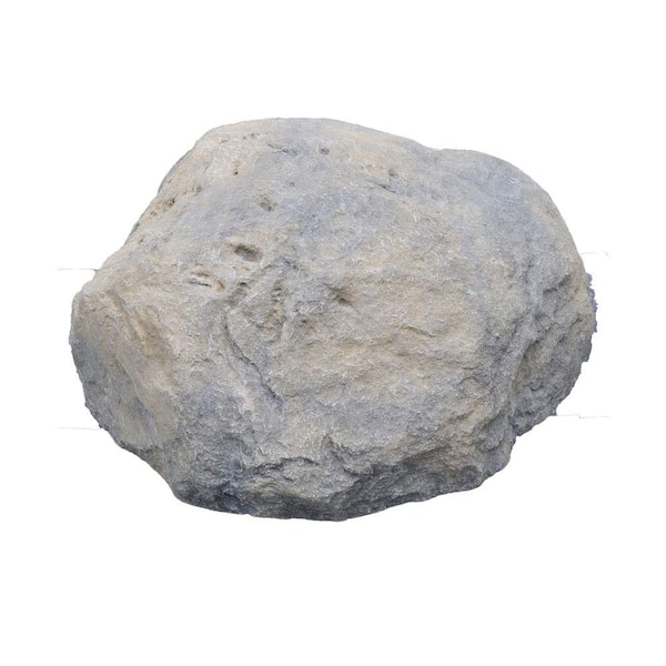Fiber-Lite 47 in. x 41 in. x 22 in. High, Granite Grey Boulder Fiberglass Hollow Stone-DISCONTINUED