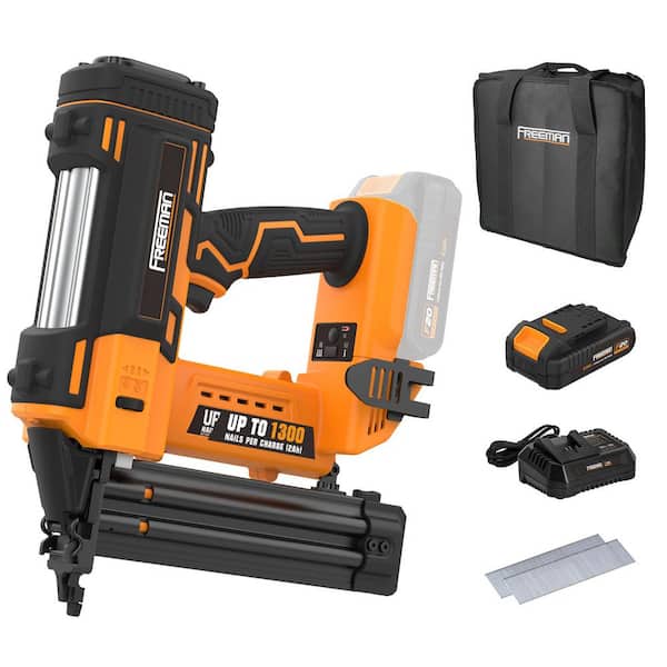 20-Volt Cordless 18-Gauge Brad Nailer Kit with Fasteners (500-Count) - 1400 Shots per Charge