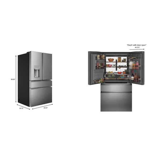 Cafe 27.8 Cu ft French Door Refrigerator - Matte Black