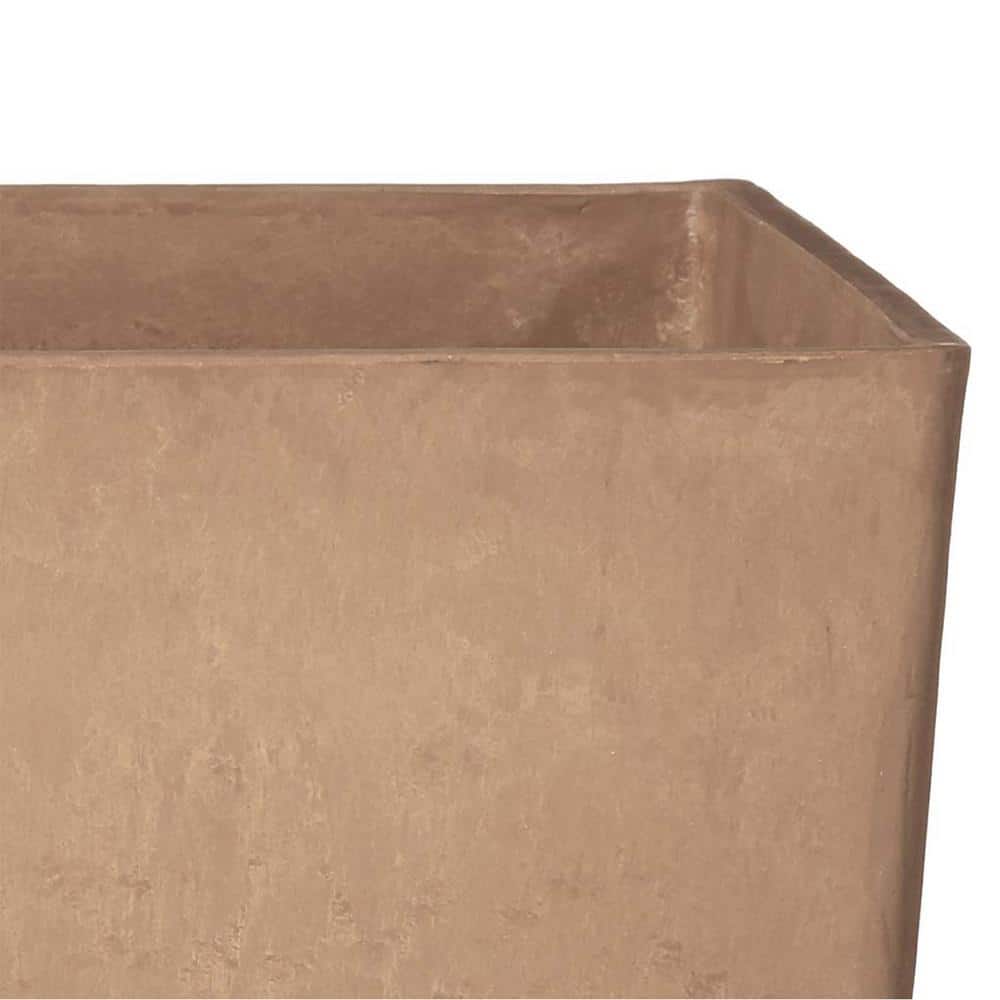 Tall Taupe Recycled Composite Square Planter, 28-inch