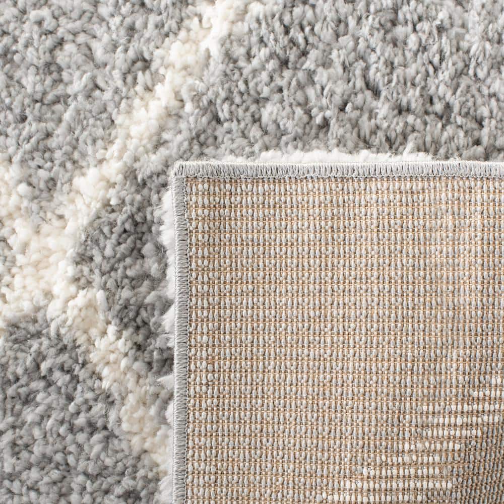 Gray Geometric Shag 8' x 10' Stain-Resistant Area Rug