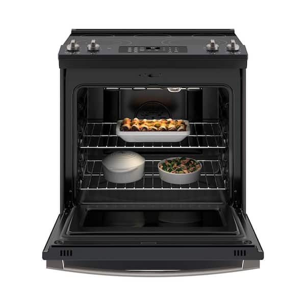 GE 30-in Glass Top 5 Elements 5.3-cu ft Self-Cleaning Air Fry