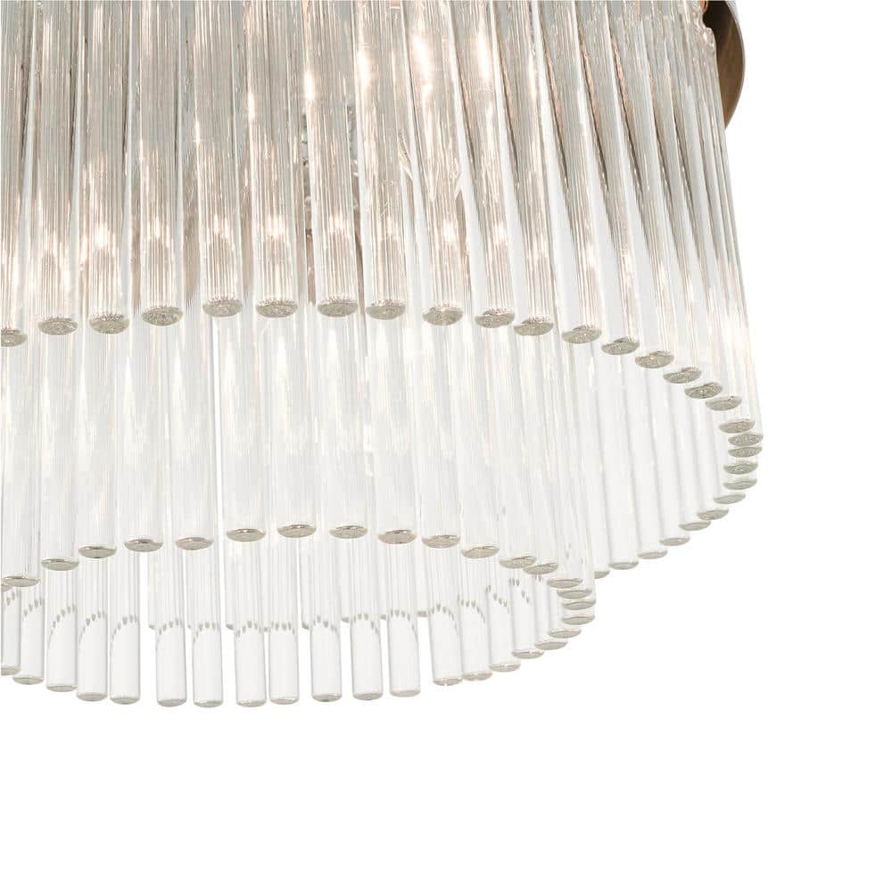 Norwich Sleek Crystal Rod 4-Light Flush Mount in Brushed Nickel