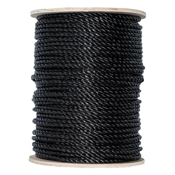 1/2 in. x 400 ft. - Twisted Black Polypropylene All Purpose Rope