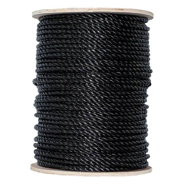 SGT KNOTS 3/16 in. x 100 ft. - Twisted Polypropylene All Purpose Rope - Black