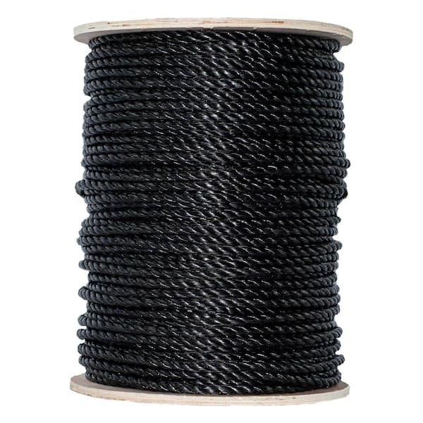 SGT KNOTS 3/4 in. x 25 ft - Twisted Polypropylene All Purpose Rope - Black