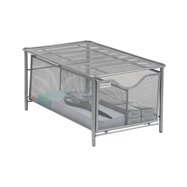 Mind Reader 8 in. H x 16.25 in. W x 10.25 in. D Accessory Organizer Supply Storage Silver Metal Flatware Organizer