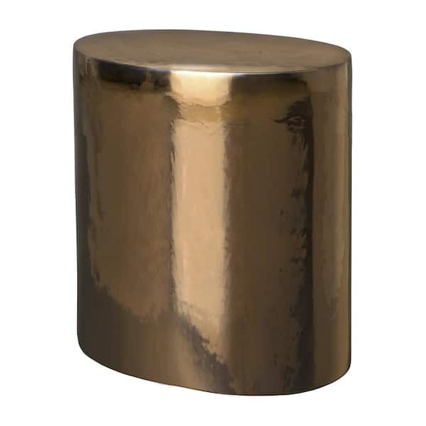 Emissary 22 in. H Gold Oval Ceramic Garden Stool