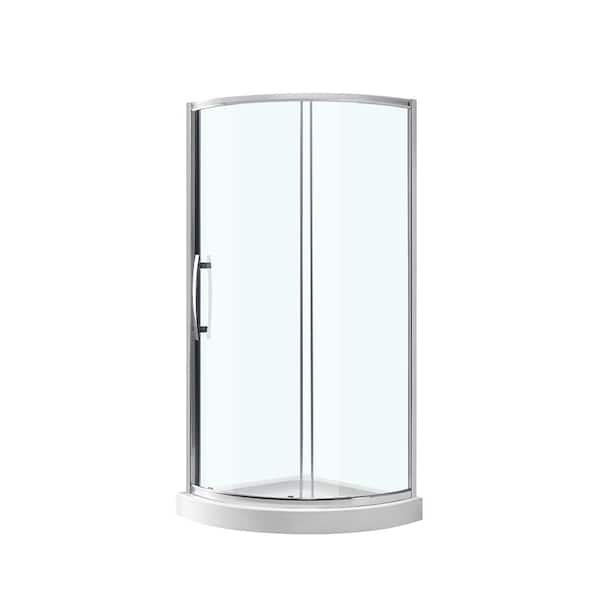 Glacier Bay 31 in. x 72.80 in. SemiFrameless Corner Sliding Shower