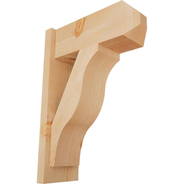 Ekena Millwork 8 in. x 26 in. x 18 in. Douglas Fir Fuston Craftsman Smooth Outlooker