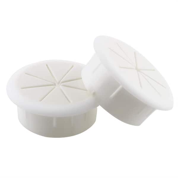 2-Inch Desk Cable Management Grommets 2-Pack White Wire Cord Hole Cover for Office PC Desk Organization