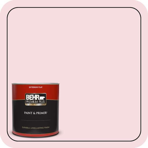 BEHR PREMIUM PLUS 1 qt. #120A-2 Delicate Rose Flat Exterior Paint & Primer