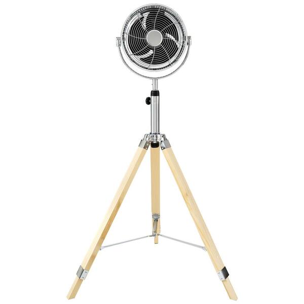 Retro Tripod Style 10 in. 3 fan speeds Pedestal Fan in Silver with Adjustable Height and Multi Wide Angle Adjustment