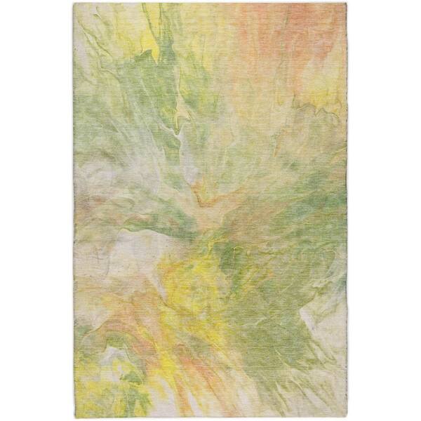 Dream Shag Premium Machine Washable Abstract ADS641 Green 10 ft. x 14 ft. Area Rug