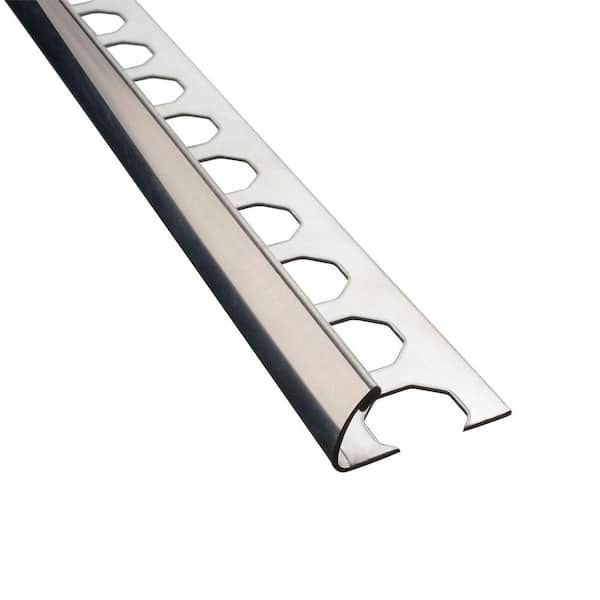 EMAC Novocanto High Brightness 1/2 in. x 98-1/2 in. Stainless Steel Tile Edging Trim