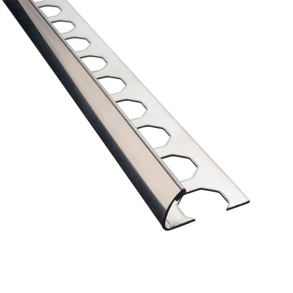 EMAC Novocanto High Brightness 3/8 in. x 98-1/2 in. Stainless Steel Tile Edging Trim