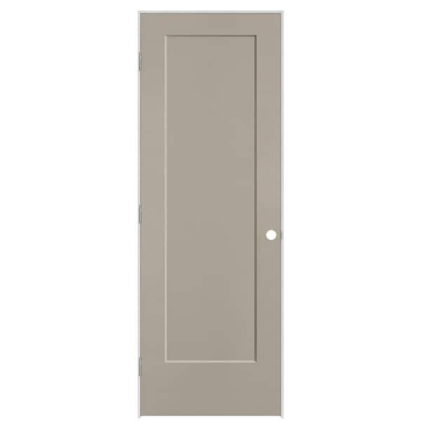 Masonite 28 in. x 80 in. 1-Panel Lincoln Park Right-Hand Hollow Core Smoked Tan Molded Composite Single Prehung Interior Door