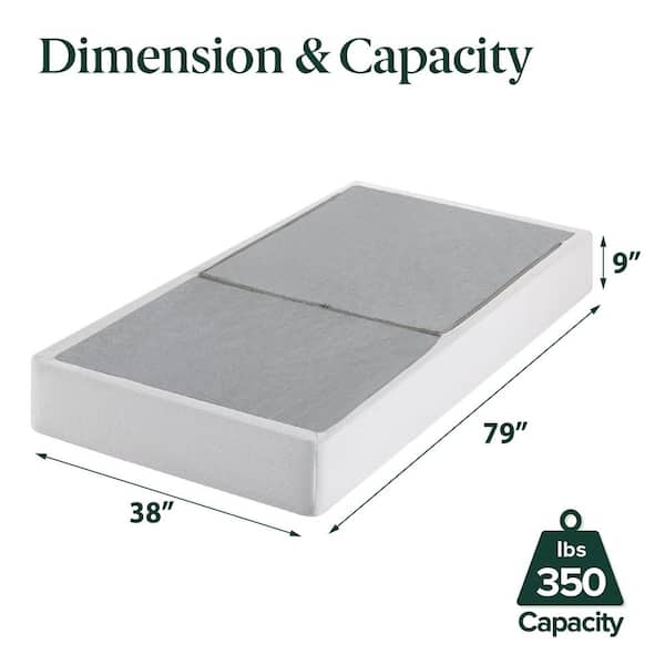 Zinus No Assembly Twin XL White Metal Box Spring 9 Inch Profile SC