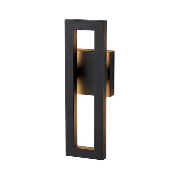 Rennnsan Emily 1-Light Black Hardwired Outdoor Contemporary LED Cylinder Wall Sconce
