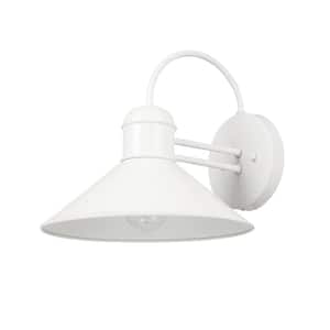 Maxwell 11 in. Matte White Outdoor Wall Sconce