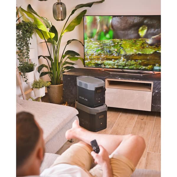 EcoFlow - 1800W Output/2700W Peak Delta 2 Push-Button Start Power Station Battery Generator with DELTA 2 Extra Battery