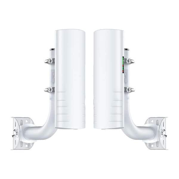 5KM Wireless Bridge with 1Gbs Ports Point to Point 14dBi High Gain Antenna for Network Extend 5.8G WiFi CPE 2-Pack